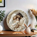 DivinaCasa™ – Enfeite Decorativo da Sagrada Família em Acrílico com Efeito Visual 3D