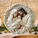 DivinaCasa™ – Enfeite Decorativo da Sagrada Família em Acrílico com Efeito Visual 3D