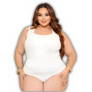 Body BellaCurve™ Plus Size – Modelador com Decote Quadrado em Tecido Ana Ruga