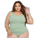 Body BellaCurve™ Plus Size – Modelador com Decote Quadrado em Tecido Ana Ruga