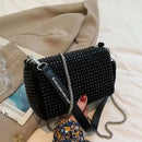 Bolsa Alure™ – Bolsa Feminina de Festa com Glitter, Strass e Alça de Corrente