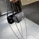 Bolsa Alure™ – Bolsa Feminina de Festa com Glitter, Strass e Alça de Corrente