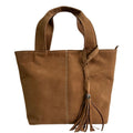 Bolsa Feminina de Camurça Sintética com Franjas Estilo Boho Chic | Tendência Inverno 2025