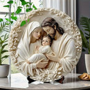 DivinaCasa™ – Enfeite Decorativo da Sagrada Família em Acrílico com Efeito Visual 3D