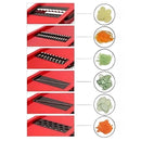 SlicePro™ – Fatiador Multiuso com 6 Lâminas, Recipiente de 1,5L e Protetor de Mãos