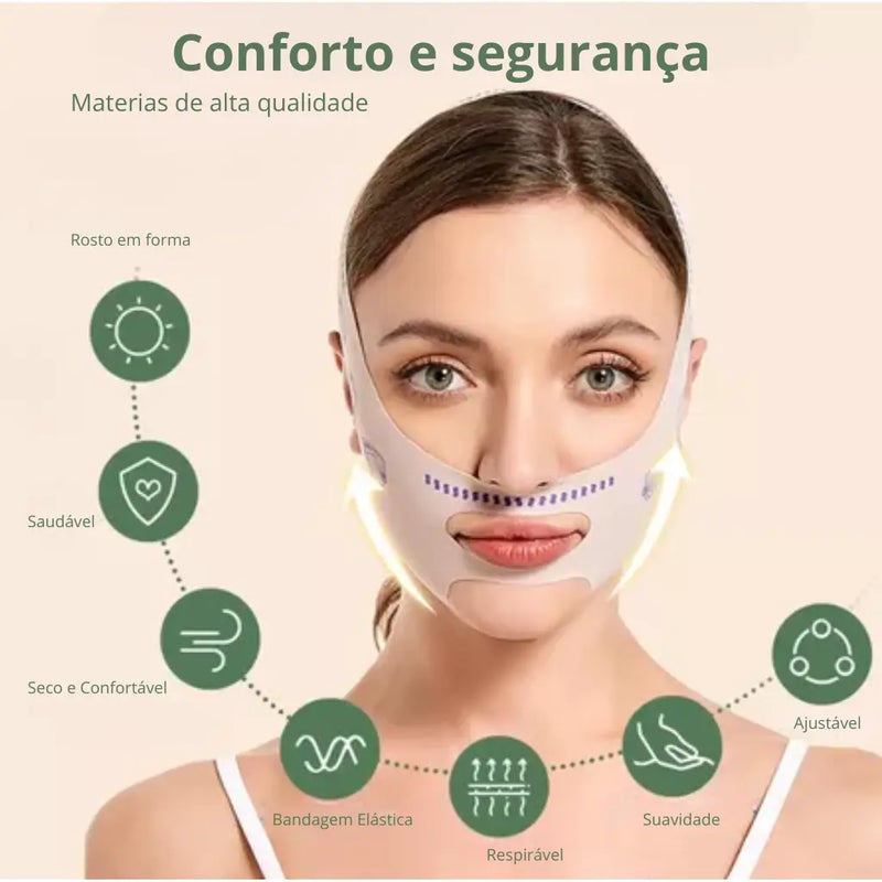 SkinLift Pro – Máscara de Contorno Facial com Efeito Lifting e Redução de Papada