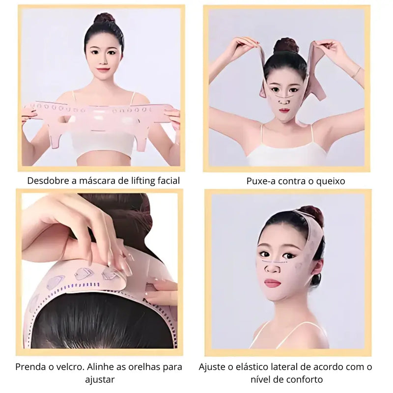 SkinLift Pro – Máscara de Contorno Facial com Efeito Lifting e Redução de Papada