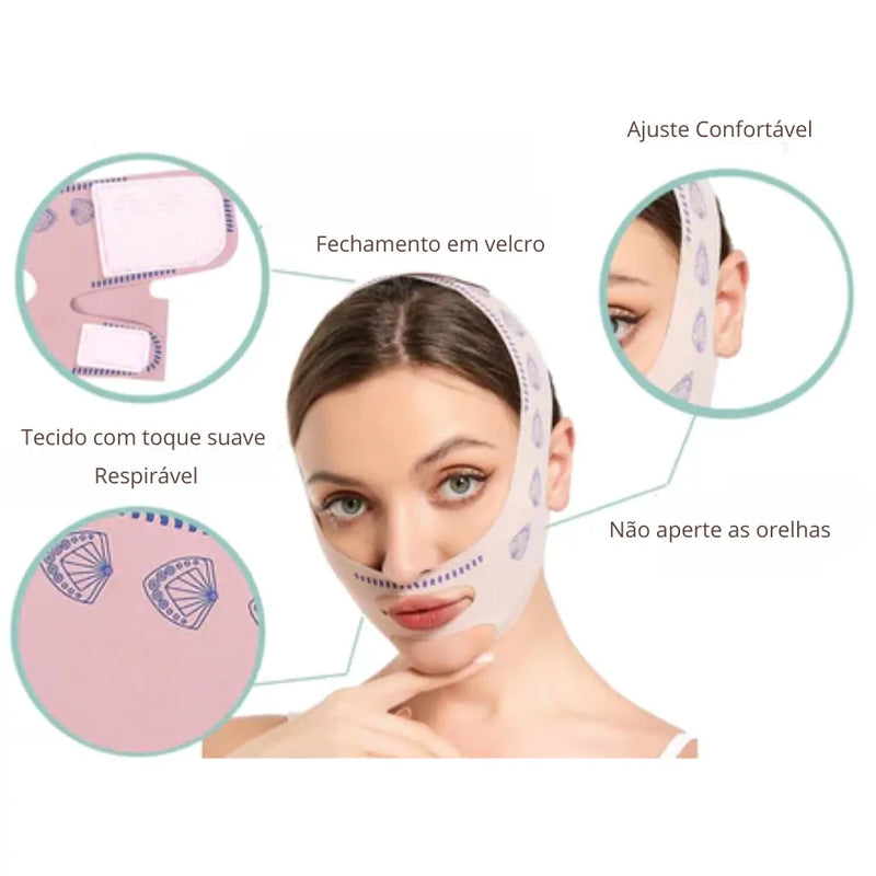 SkinLift Pro – Máscara de Contorno Facial com Efeito Lifting e Redução de Papada