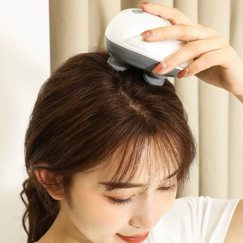 Massageador Capilar Portátil 360° - ScalpZen Pro – para Couro Cabeludo, Ombros e Pescoço | À Prova D’Água e Recarregável