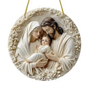 DivinaCasa™ – Enfeite Decorativo da Sagrada Família em Acrílico com Efeito Visual 3D